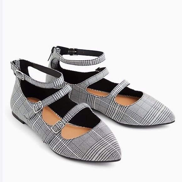 Torrid Plaid Triple Buckle 
Women’s Flats Size 9 W - Picture 1 of 8